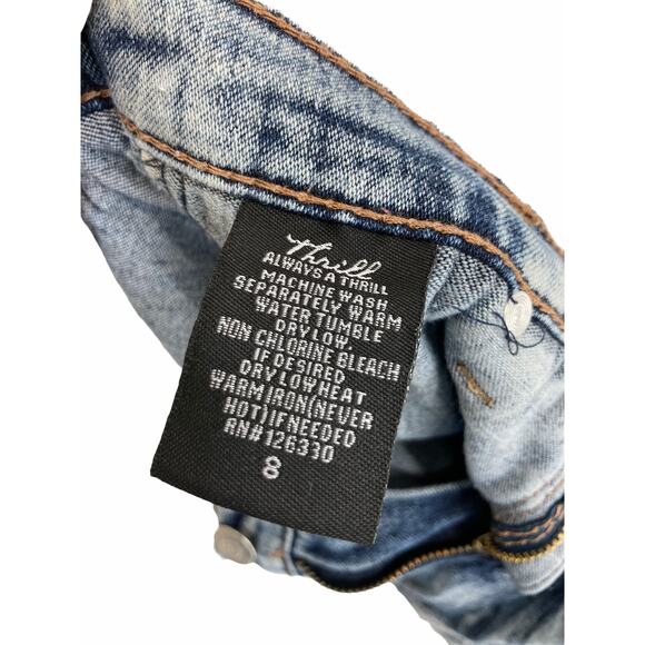 Thrill Distressed Acid Wash Skinny Denim Jeans Women's Size 8 - Picture 8 of 8